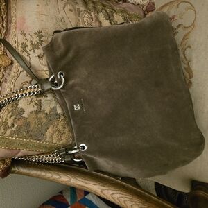 Elegant Suede Shoulder Bag - Brown